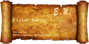 Eizler Mária névjegykártya